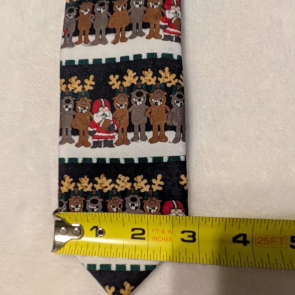 Festive Santa and Reindeer Clip on Tie